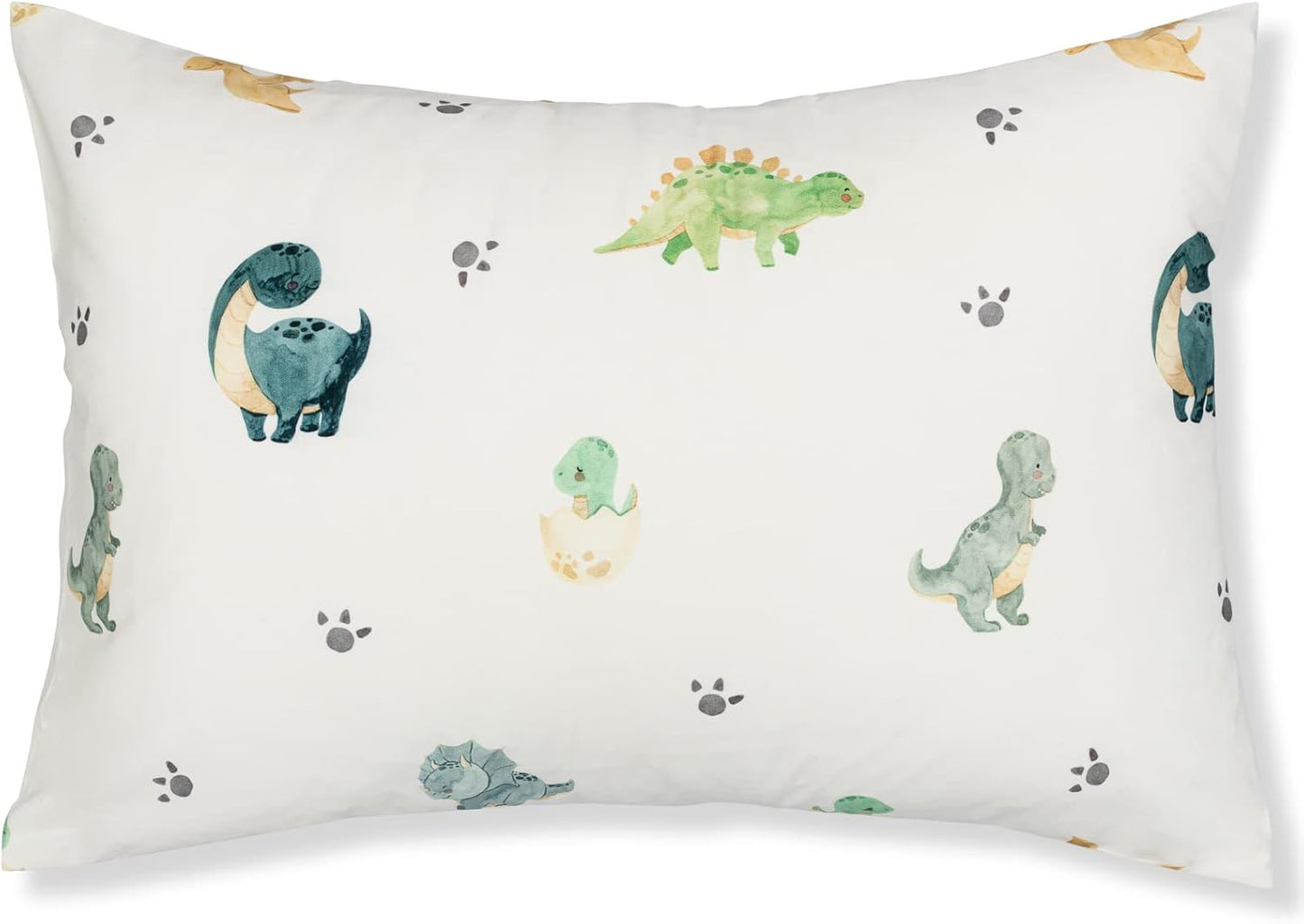 100% Cotton Toddler Pillowcase by ADDISON BELLE - Fits Both 13"x18" and 14"x19" Pillows - Soft, Durable & Breathable (Dinosaurs)