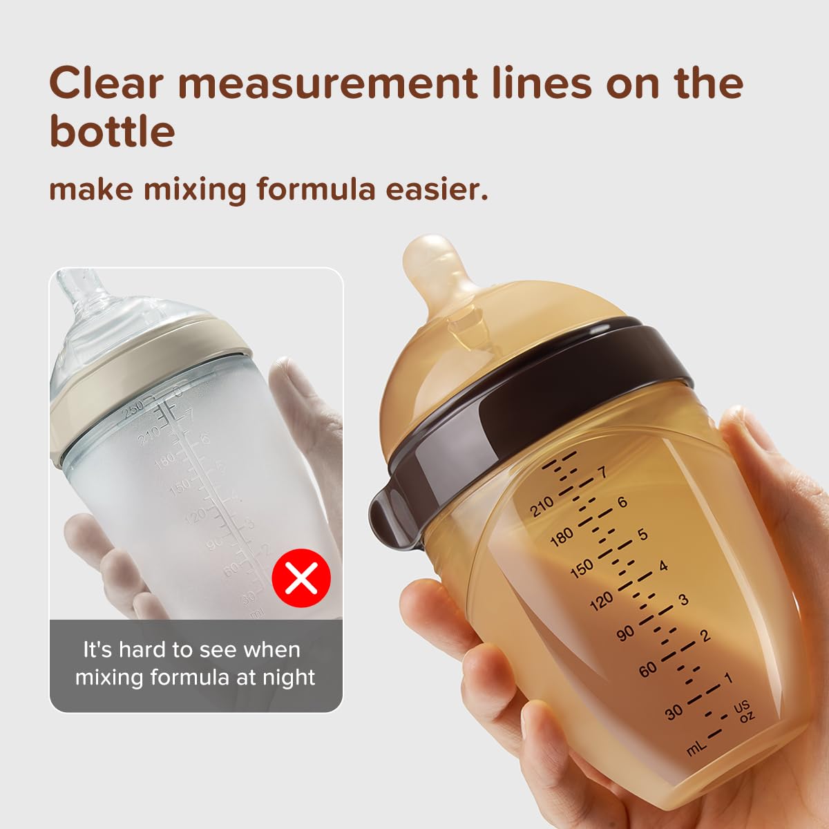 Silicone Natural Breast-Like Bottle with Nipple(3-7 Months),8oz,1pack