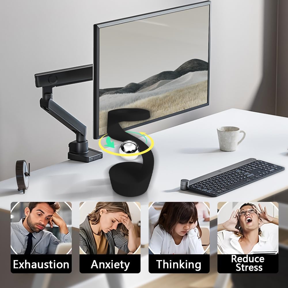 Office stress relief toys,Adult toys,Silicone spiral decompression toy,Boring&relaxing toys,Move the rotating bearing to rotate the toy,Help Relieve Stress,Anxiety,Tension,Promotes Focus (Light green)