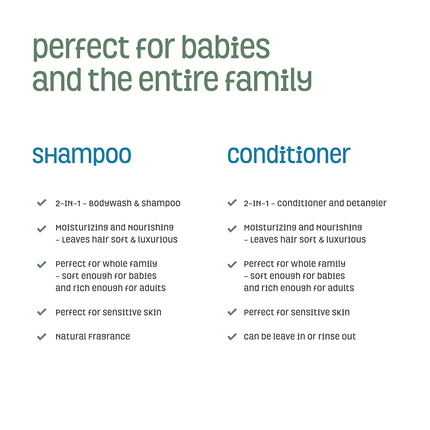 Nature's Baby Shampoo/Conditioner Combo Pack - Formulated for Problem and Sensitive Skin - EU Certified Non-Toxic - pH Neutral & Tear Free - Coconut Pineapple, 16 oz, 2 Pack