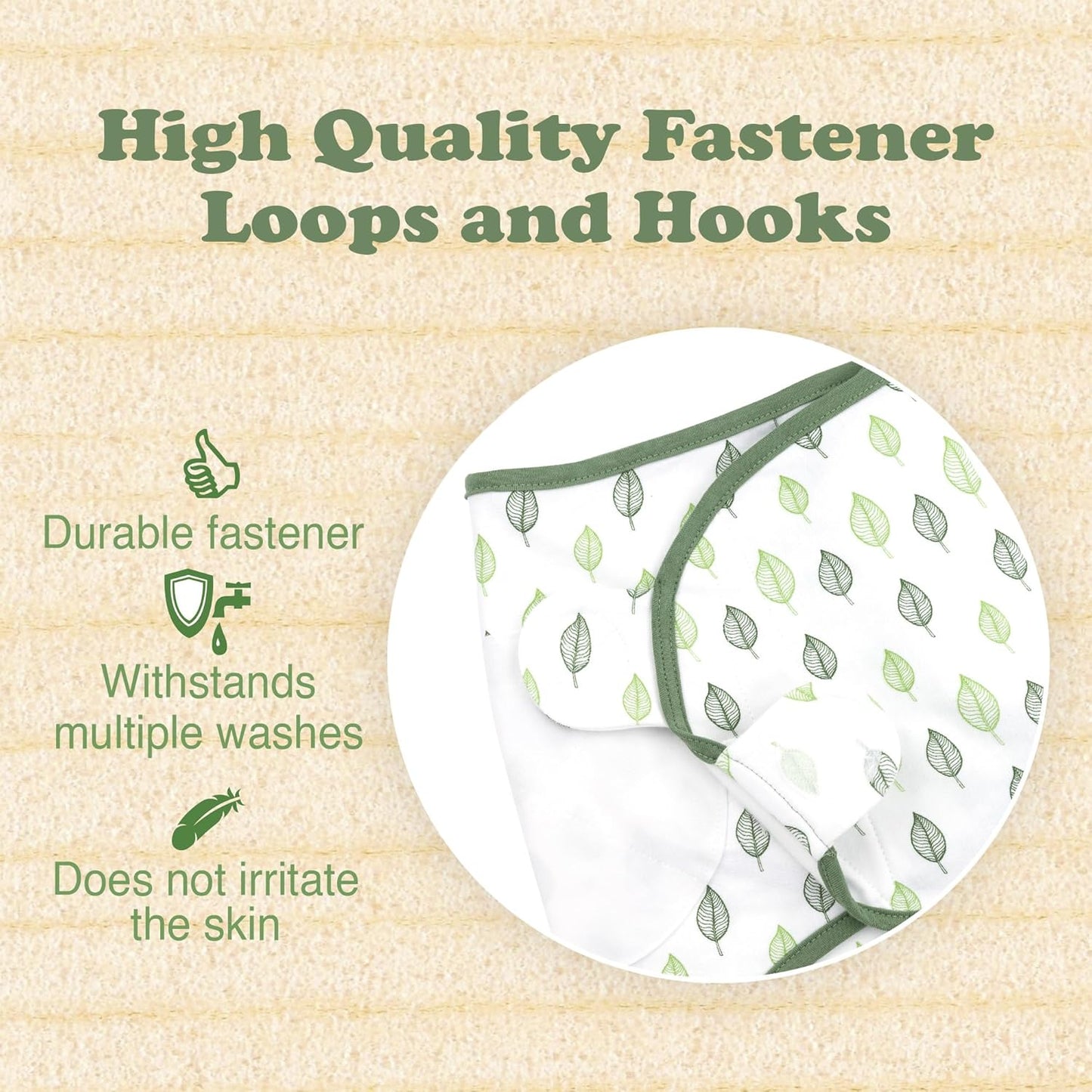 Bublo Baby Swaddles for Newborns – 3-Pack Infant Swaddles 0-3 Months – Adjustable Swaddle Sleep Sack – Soft Organic Cotton Baby Wrap for Safe & Cozy Sleep (Green Leaf)