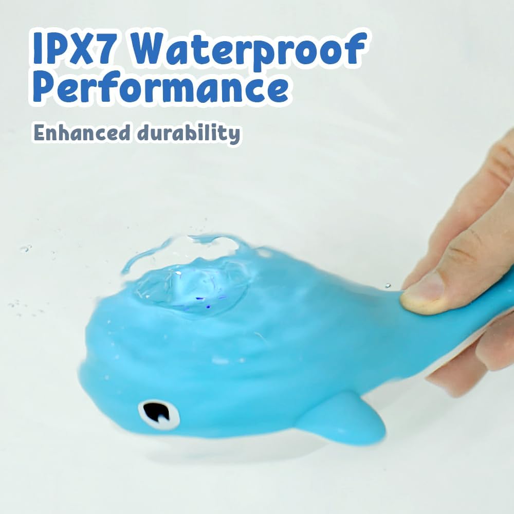 Baby Bath Toys for 6-12 Months, Rechargeable Bath Toys for Babies 6-18 Months, Whale Bath Toy Sprinkler for Toddlers 1-3 2-4, Light Up Bath Toy for Kids, Infant Bathtub Toys