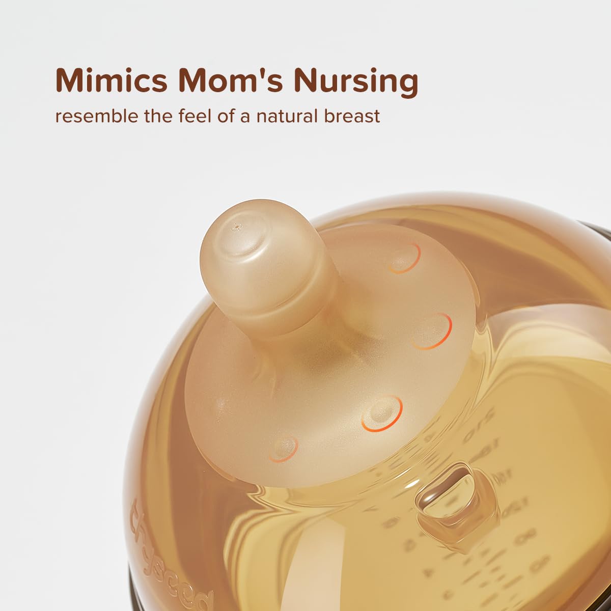 Silicone Natural Breast-Like Bottle with Nipple(0-3 Months),8oz，1pack