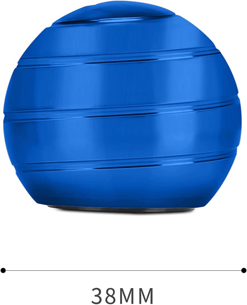 Desktop Ball Transfer Gyro Aluminum Alloy Kinetic Desk Toy Stress Relief Office Executive Gadgets Metal Ball Full Disassembly Rotary Decompression Toy(Blue, S 38mm Ball)