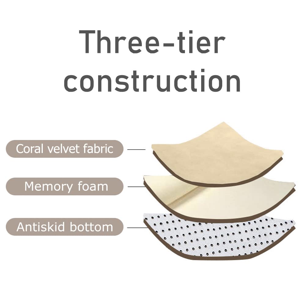 Loartee Coral Velvet Crawling Rug (6'8"x7'9", Brown) for Toddler Children Play Area Rug Yoga Mat Exercise Pad