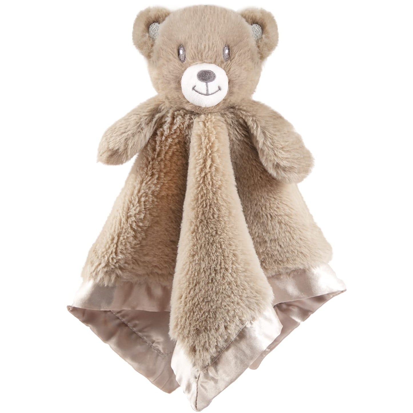 Baby Bear Security Blanket Soft Minky Baby Lovey Animal Plush Blanket Unisex Lovie Gift for Toddler, Boys and Girls, 13.5 Inch (Dark Brown)