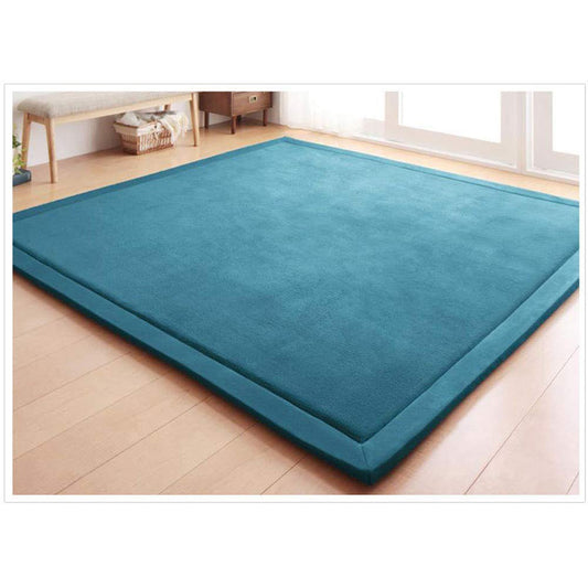 Loartee Nursery Rug Coral Velvet Crawling Rugs Mat Area Rugs Play Crawling Mat(6'8"x7'9", Blue) for Toddler Children Play Mat Yoga Mat Exercise Pads Carpet