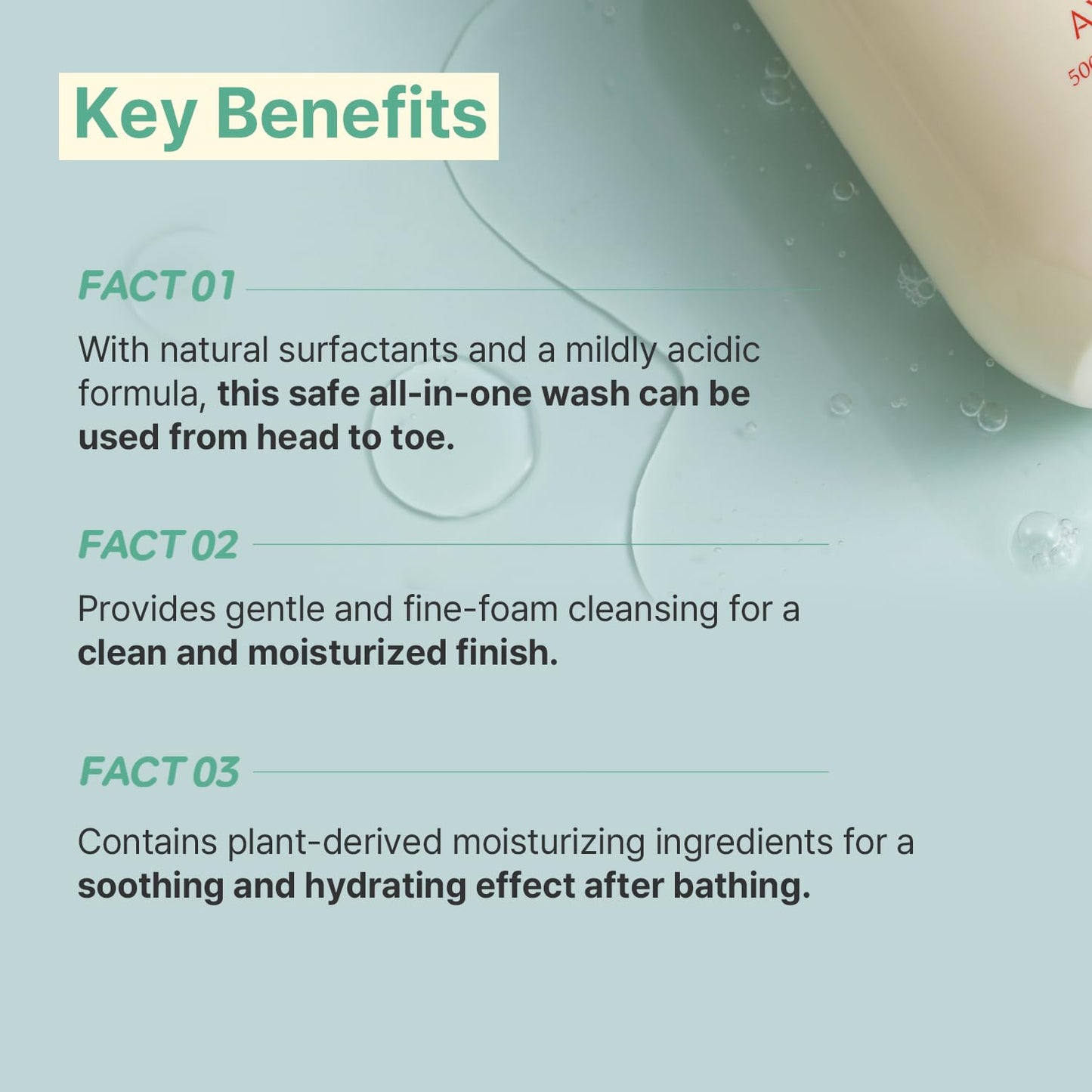 AVCA Baby & Kids All-in-One Shampoo & Wash for Sensitive Skin and Gentle Cleansing 500ml/16.90fl. oz.