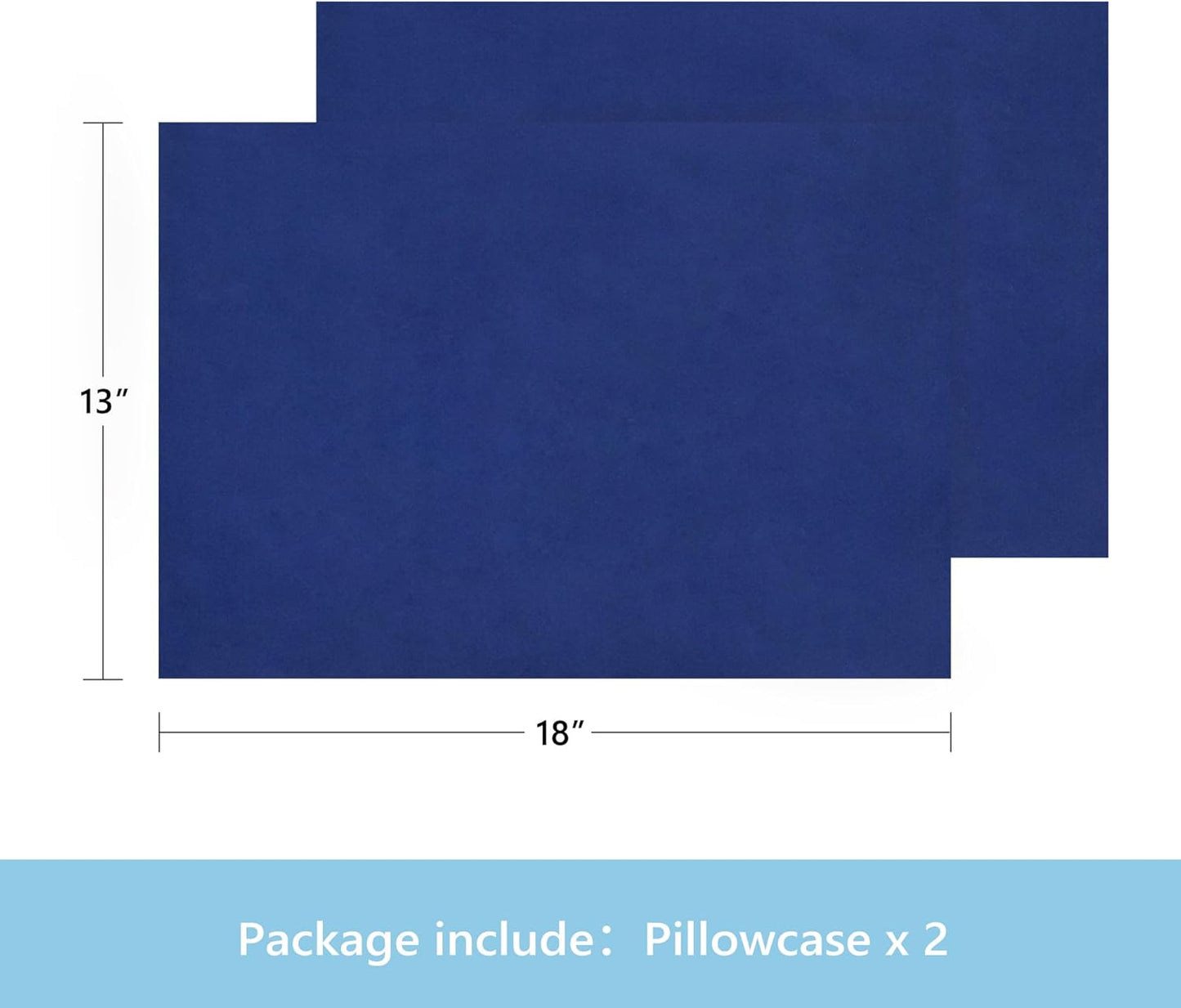 TILLYOU Toddler Pillowcase 2 Pack with Envelope Closure,13" x 18" Silky Soft Microfiber Travel Kids Pillowcase for Boys and Girls,Navy
