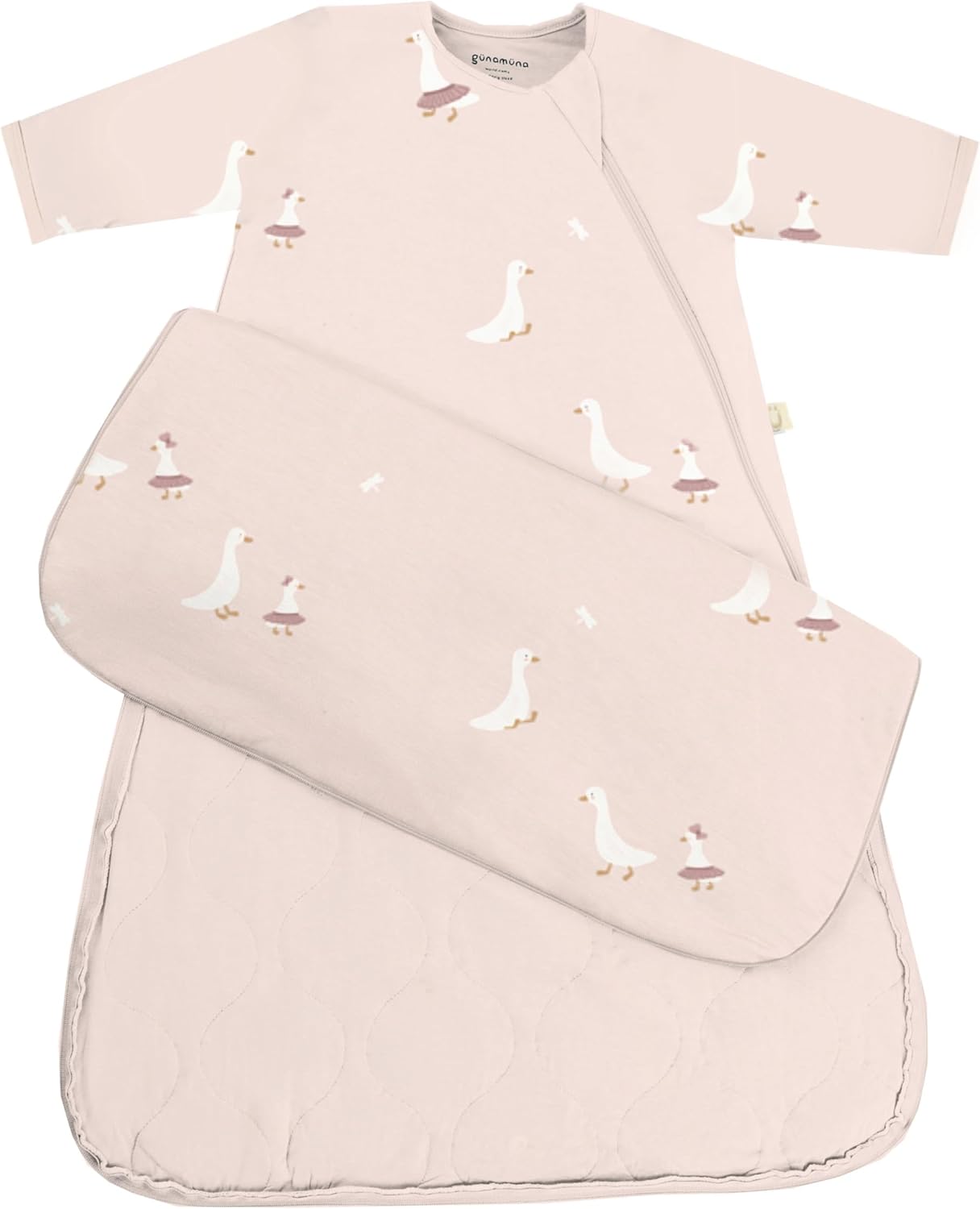 GUNAMUNA Unisex Long-Sleeve Sleep Sack, Wearable Sleep Bag for Babies and Toddlers, Soft Rayon, 1.0 TOG, 3 to 36 Months