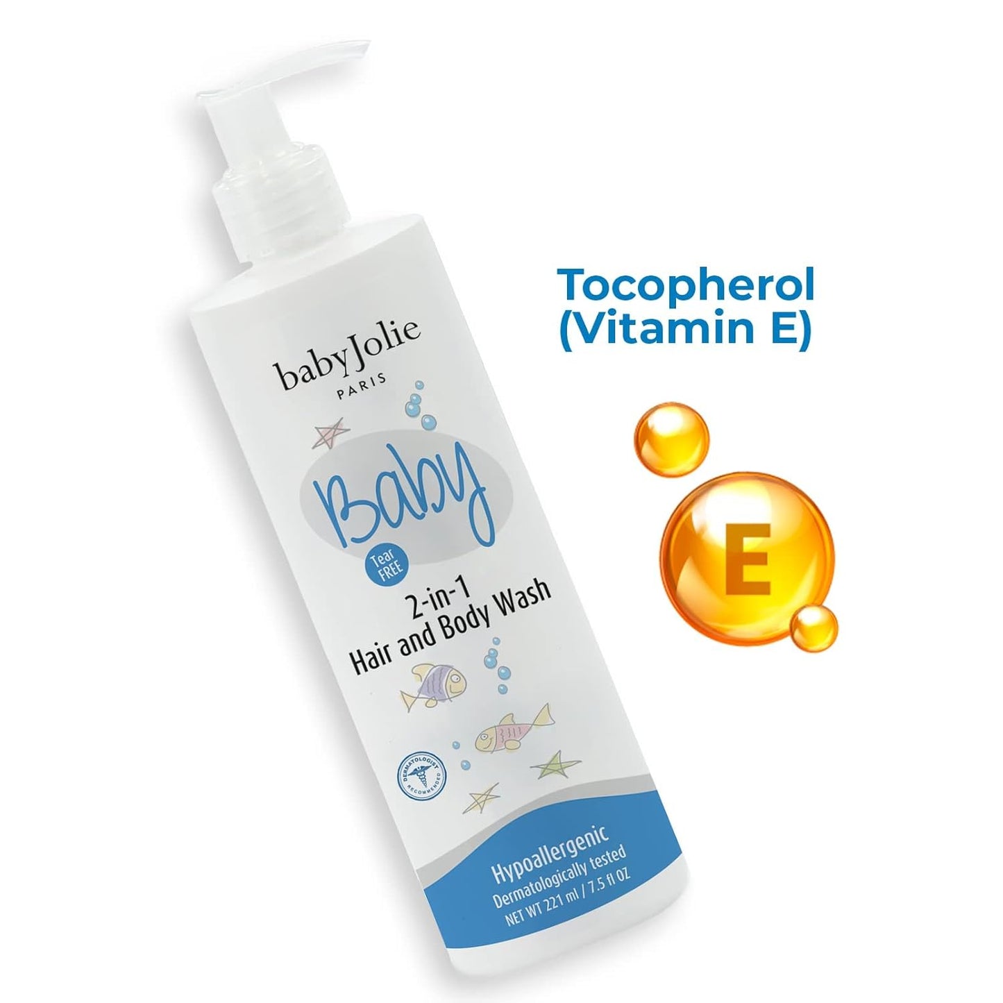 Baby Jolie Baby Body Wash, Kids Hair and Body Wash for Babies & Newborn 2-in-1, Shampoo + Soap | 7.5oz | 221ml (1)