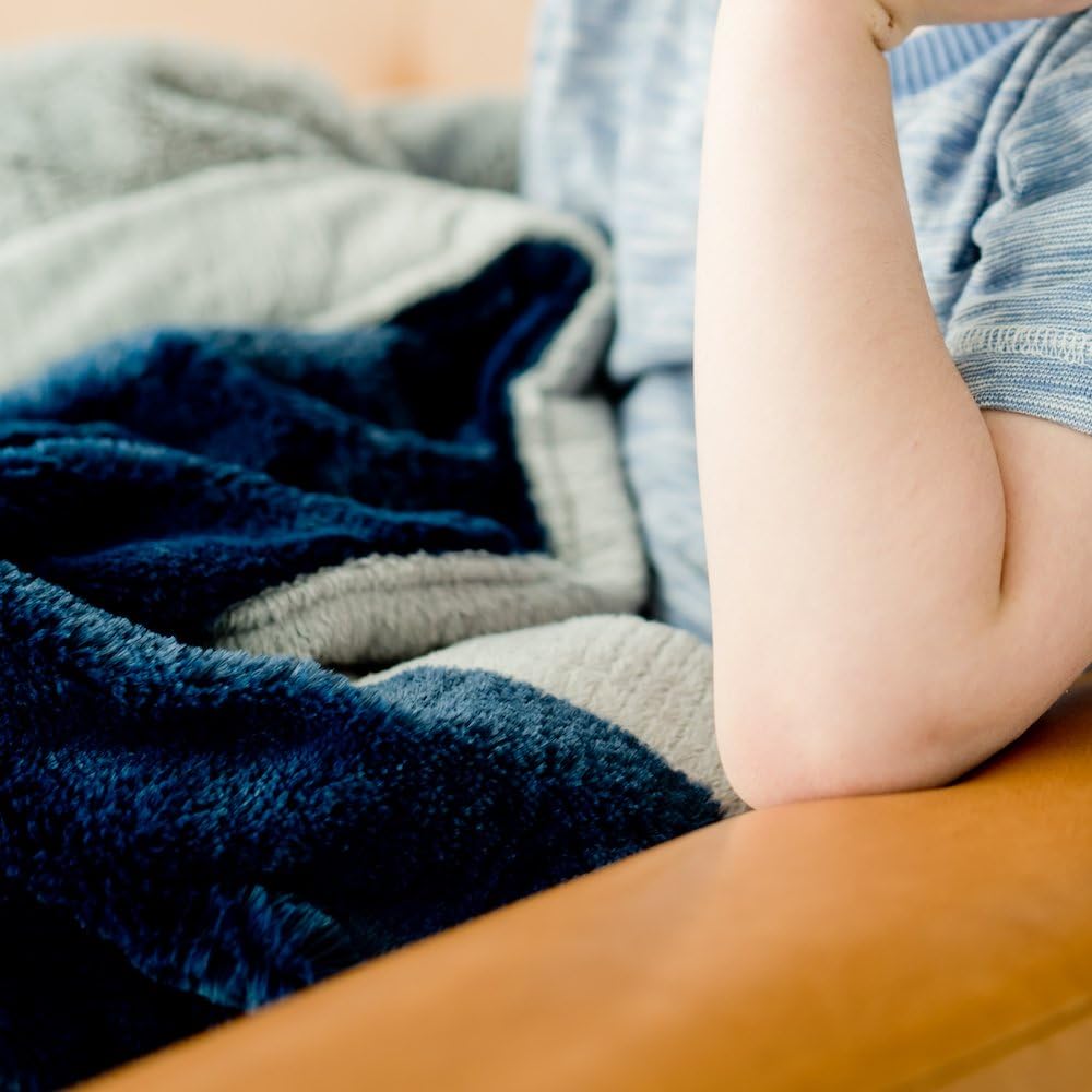 SARANONI Security Blankets for Babies Super Soft Boutique Quality Lush Luxury (Navy Gray, Receiving 30" x 40”)