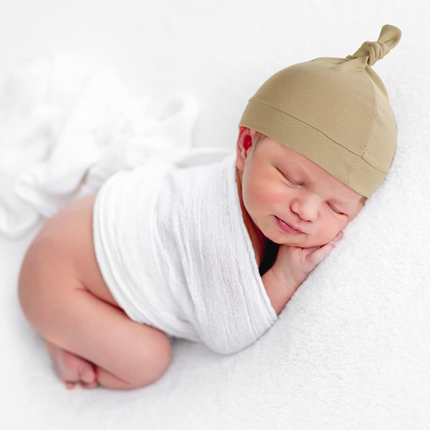 10 Pcs Baby Newborn Hats Set Stretchy Knot Beanie Hats for Boy Girl Baby Cute Cap Infant Beanies, 10 Colors, 0-6 Months