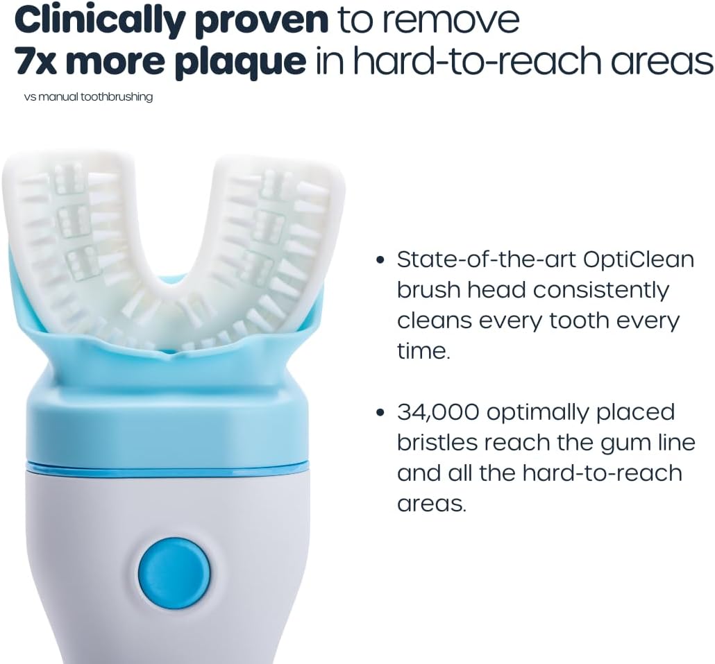 Willo Fully Automatic Kids U-Shaped Electric Toothbrush - 2 Brushing Timers, Deep-Cleans, Consistent Results, Eliminates Brushing Mistakes - Minty Mist (Large - Kids Ages 12+ Years)