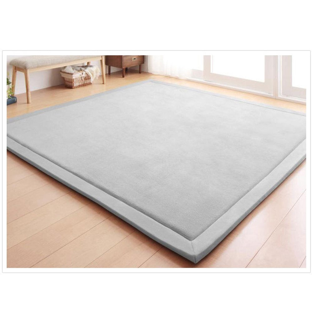 Loartee Nursery Crawling Rug and Play Mat - Velvet Coral (5.0'x 6'8", Gray) for Toddler Exercise