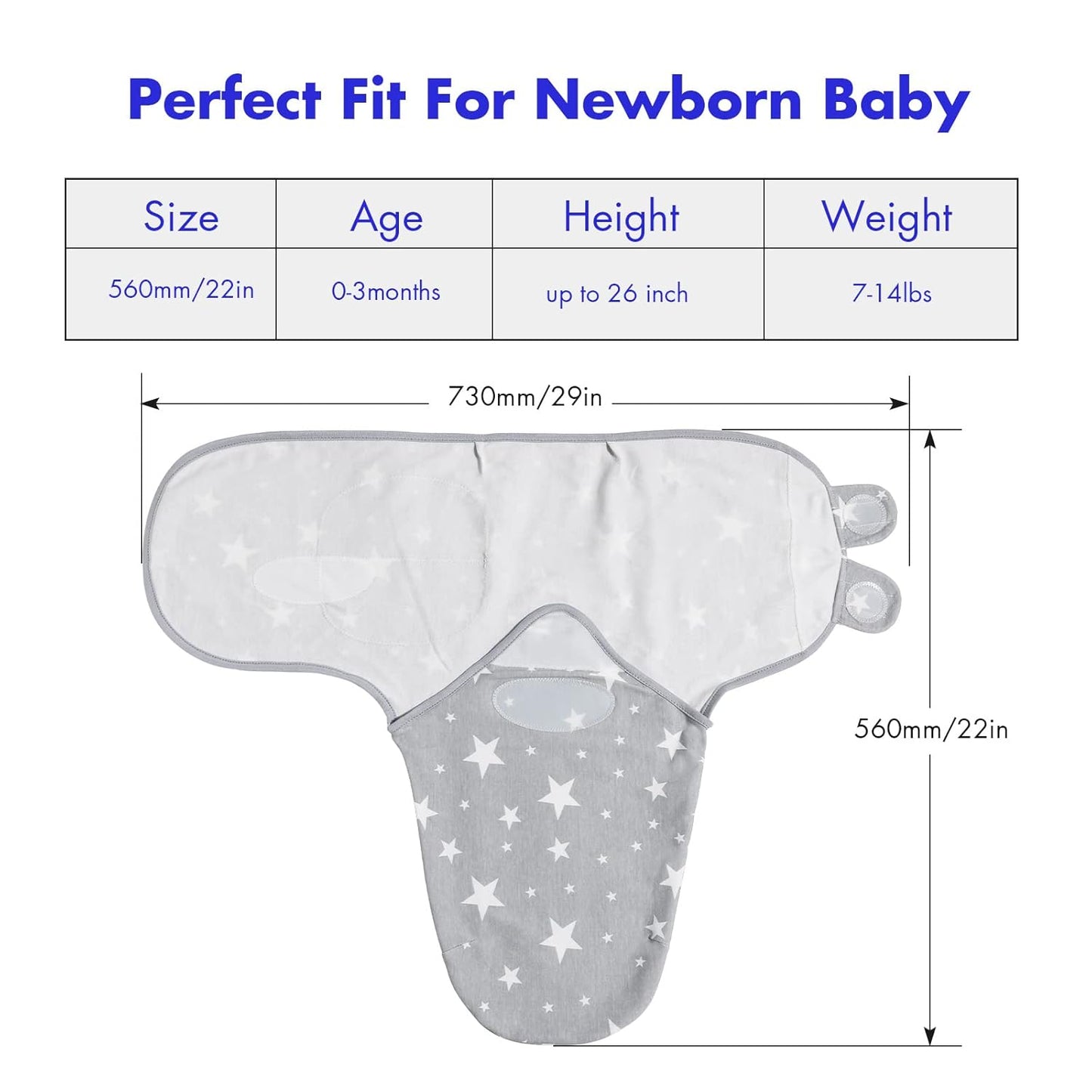 Soarwg Kids Baby Swaddle, Swaddle Blanket, Swaddle Sack, Organic Nursery Swaddling Blankets 0-3 Months, Standard 100 by Oeko-TEX, Adjustable Newborn Swaddle Wrap Infant Sleep Sacks 4 Pack Small