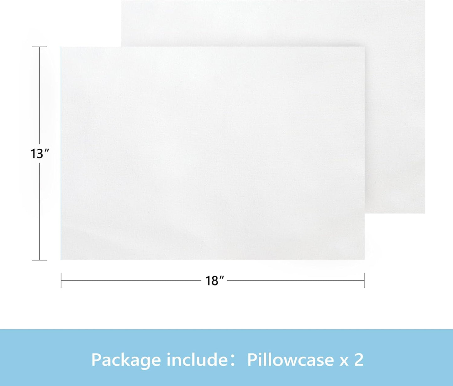 TILLYOU Toddler Pillowcase 2 Pack with Envelope Closure,13" x 18" Silky Soft Microfiber Travel Kids Pillow Cases for Boys and Girls,Pure White