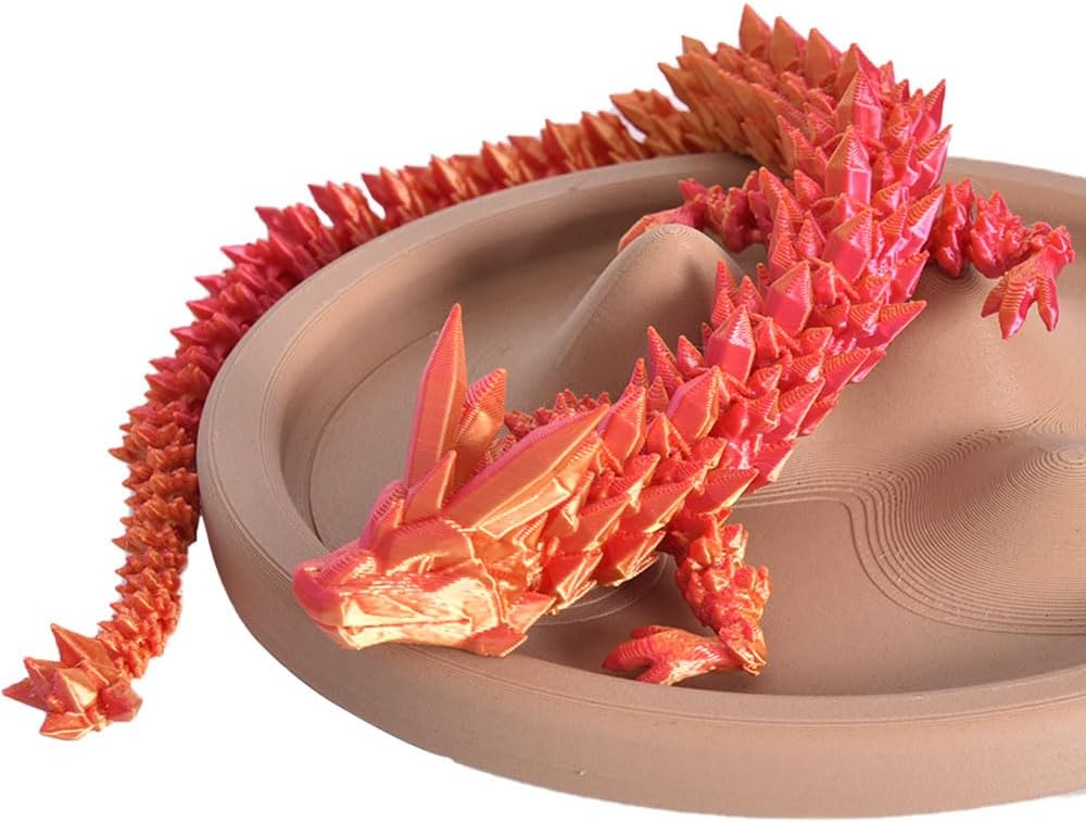 12" 3D Printed Dragon,Crystal Dragon, Articulated Dragon, Dragon Fidget Toy, Home Office Decor Executive Desk Toys，Creative Birthday Gift for Boyfriends（2PCS）