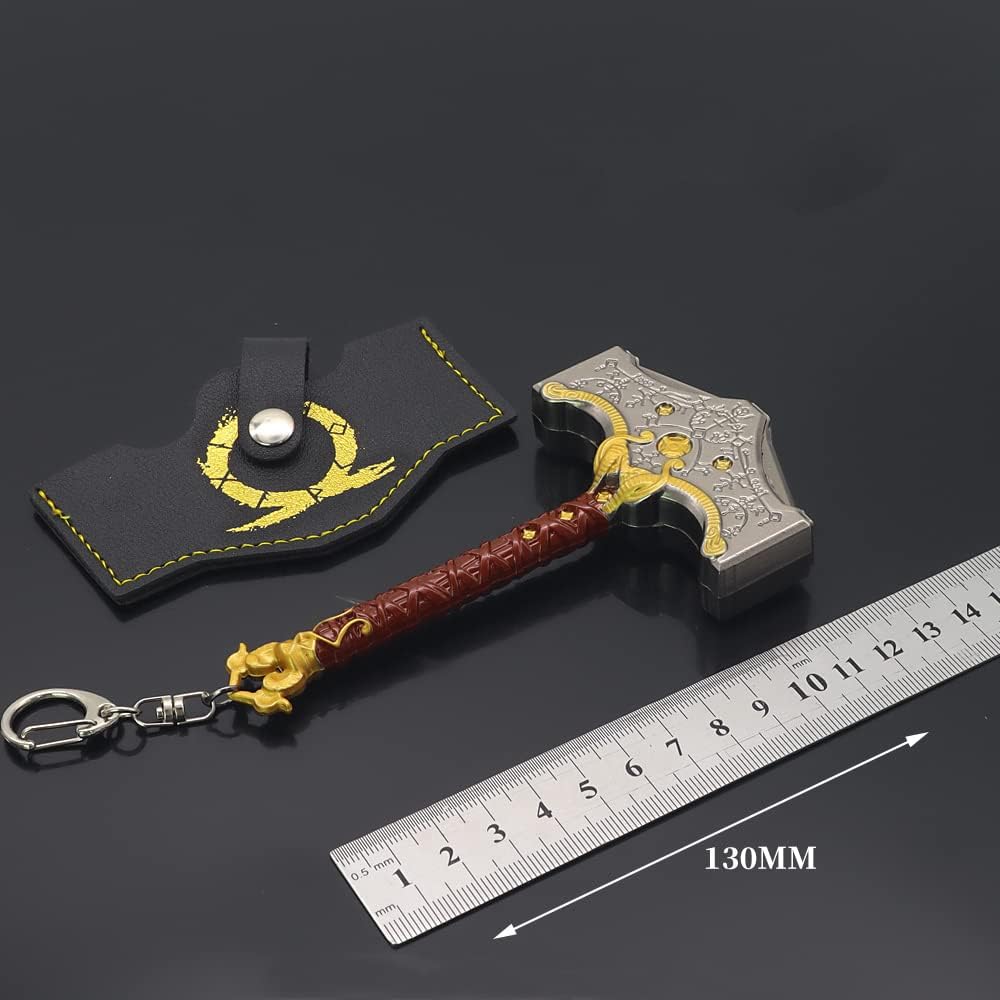 Superbuybox God of War Ragnarök Thor Mjölnir the hammer of Thor Action Figures Game Toys Collection Keychain Gift Desk Decoration Backpack Pendant Gift Bronze Version