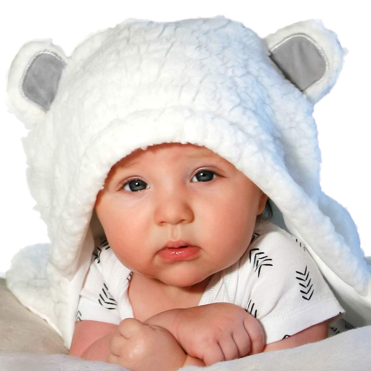 Jam Naturals-Cute Bear Organic Newborn Swaddle Wrap-Gender Neutral Soft Baby Blanket, Newborn Baby Registry Gift(Grey 0-3m)