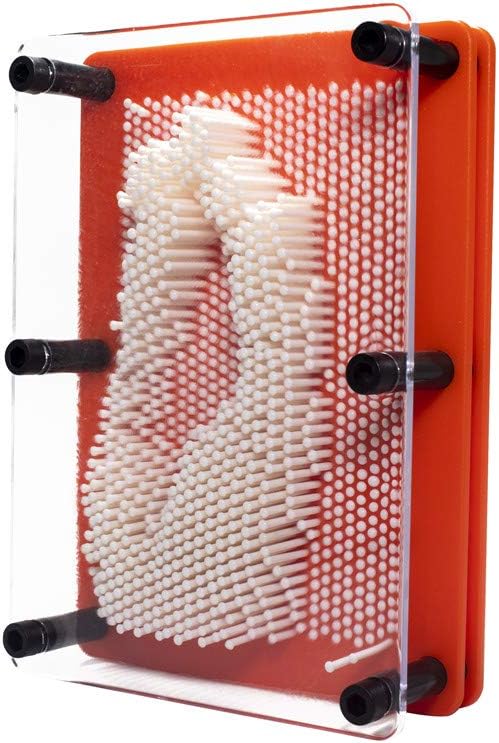 Plastic Pin Art Board Game 3D Large Size Sculpture for Children Adults 5 x 7 inches, Colorful Desk Toy Gift (White pin)