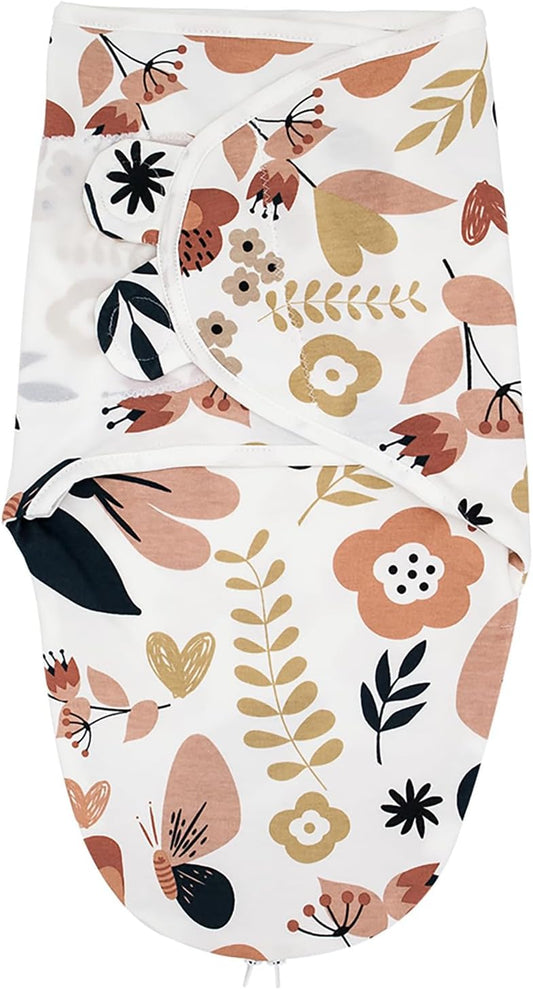 HOUSBAY 100% Cotton Baby Swaddle Sleep Sacks for Newborn Swaddling Blankets Adjustable 2-Way Zipper 1 Pac (Red Flower, Medium/Large | 3-6 Months)