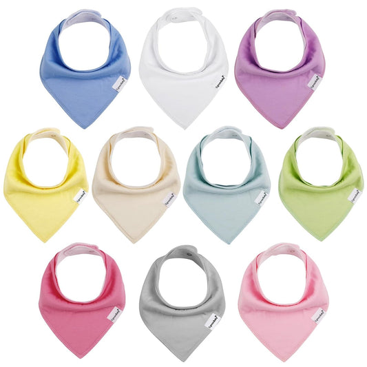 Baby Bandana Drool Bibs for Girls,Super Absorbent Triangle Baby Bibs for Drooling and Teething,100% Cotton Soft for Infant,Newborn 10Pack