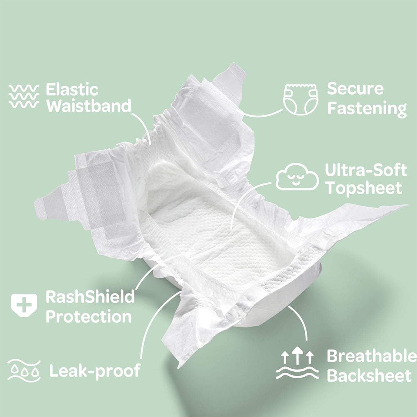 Parasol Clear+Dry Disposable Diapers, RashShield Protection and Leak-Control Fit, Hypoallergenic Diapers, Size 3 (16-28 lbs), 256 Count