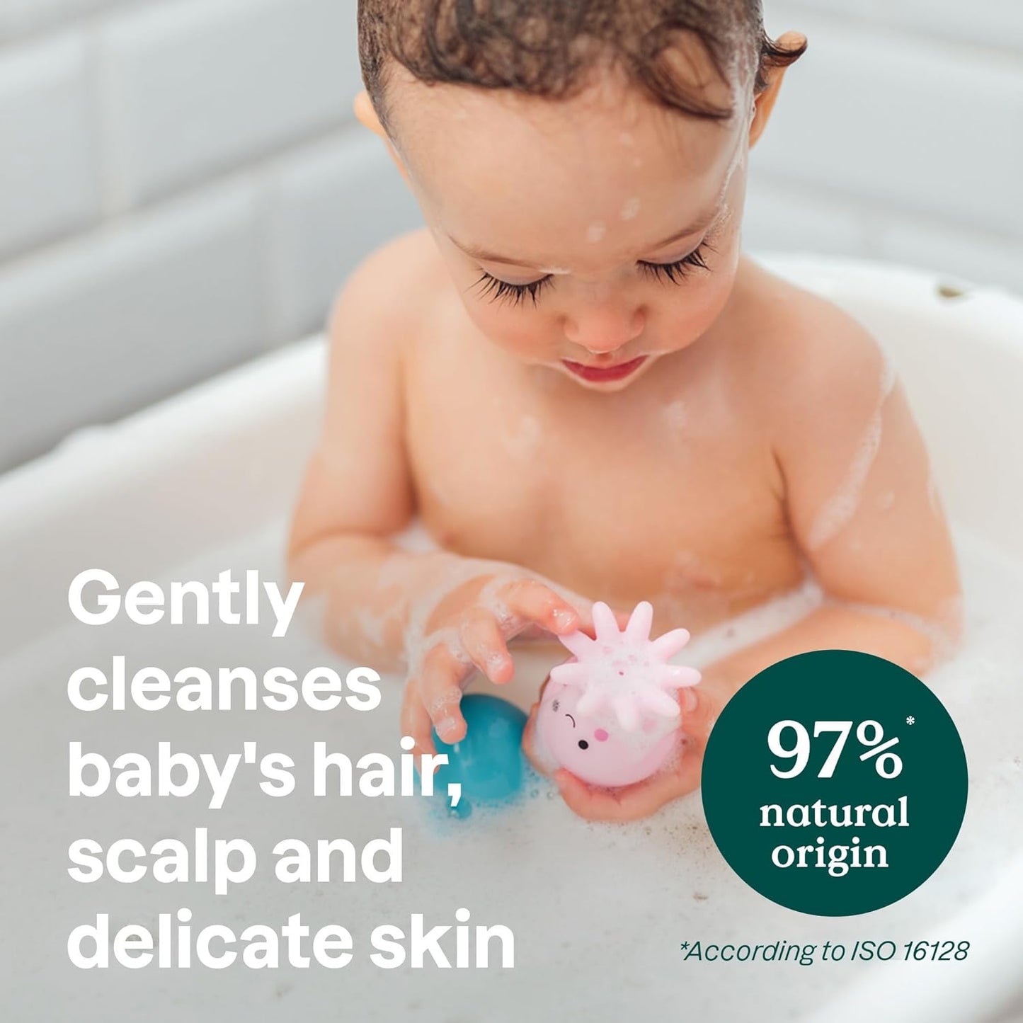 ATTITUDE 2-in-1 Shampoo and Body Wash for Baby, EWG Verified, Dermatologically Tested, Made with Naturally Derived Ingredients, Vegan, Sweet Apple, 16 Fl Oz
