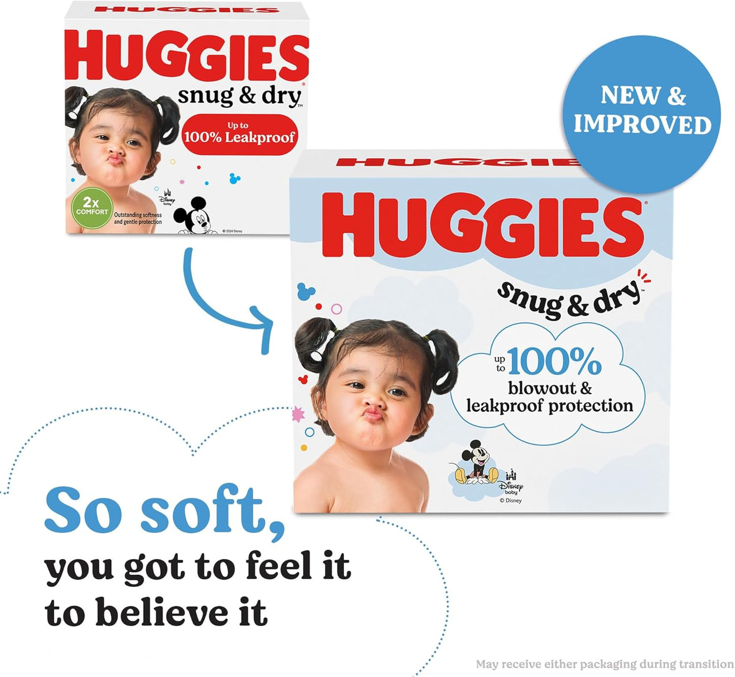 Huggies Size 8 Diapers, Snug & Dry Baby Diapers, Size 8 (46+ lbs), 80 Count, Packaging May Vary