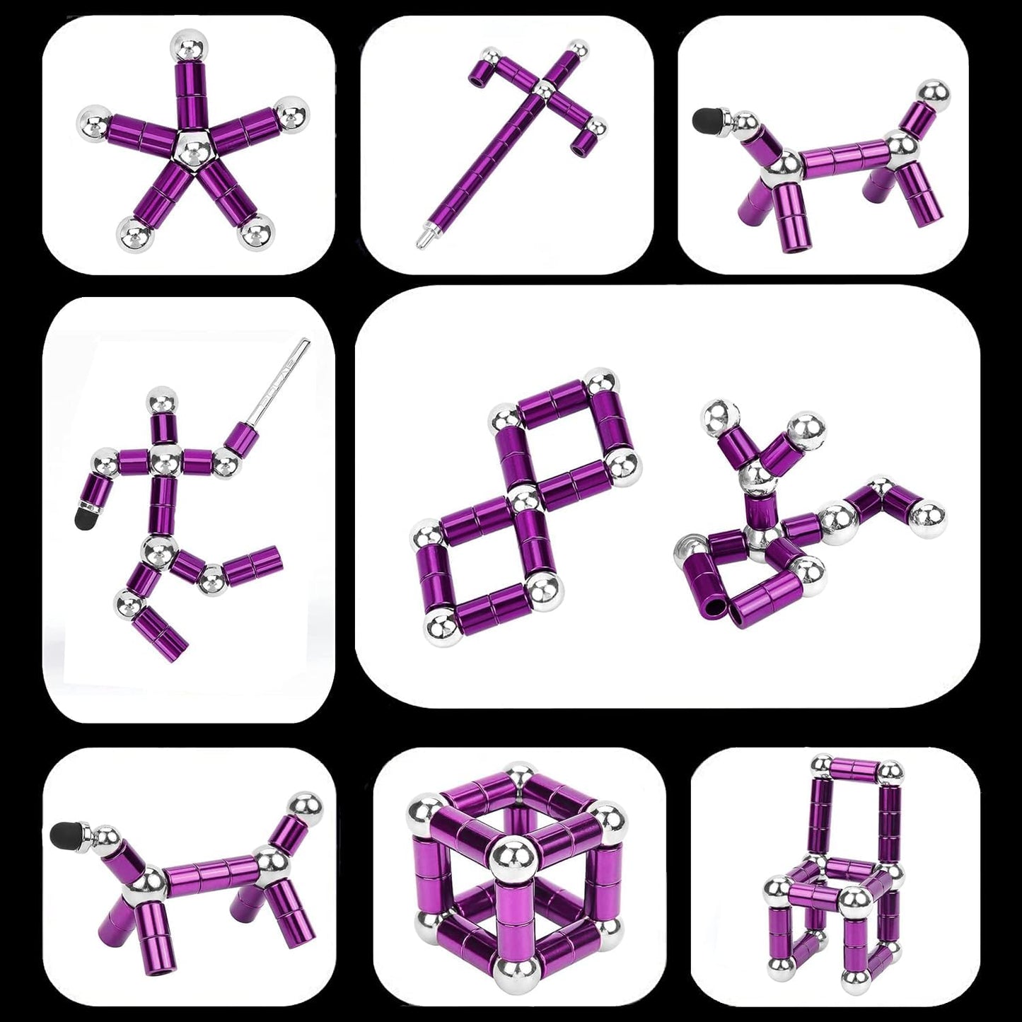 Fidget Pen,Magnetic Pen， Decompression Magnetic Fidget Toy Pen, Magnet Pen Fidget Toy Relieve Pressure Novel Toy Gifts for Kids or Friends! (Purple)