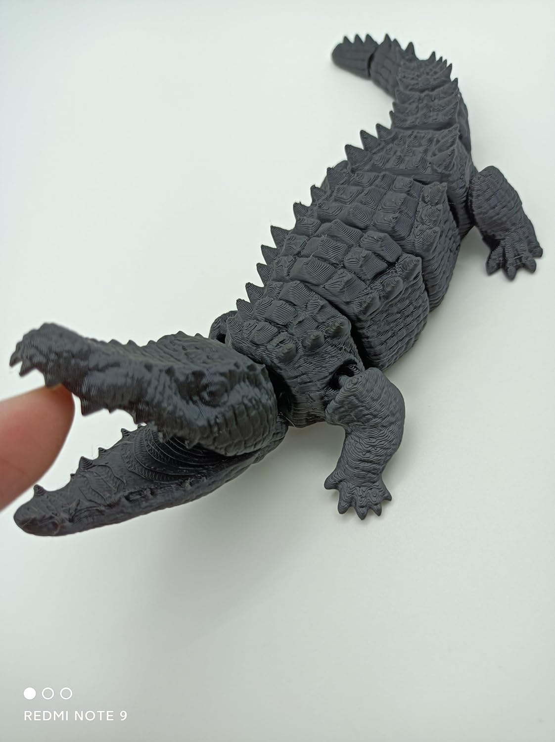 3D Printed Crocodile 3D Printed Toy 3D Printed Animals 3D Printed Stuff 3D Printed Fidget Toys Home Office Executive Desk Decor (Black)