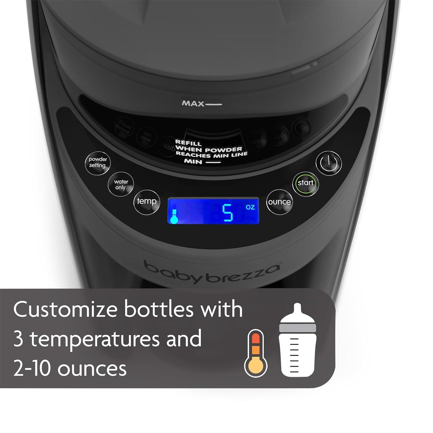 Baby Brezza New and Improved Formula Pro Advanced Formula Dispenser Machine - Automatically Mix a Warm Formula Bottle Instantly - Easily Make Bottle with Automatic Powder Blending, Charcoal