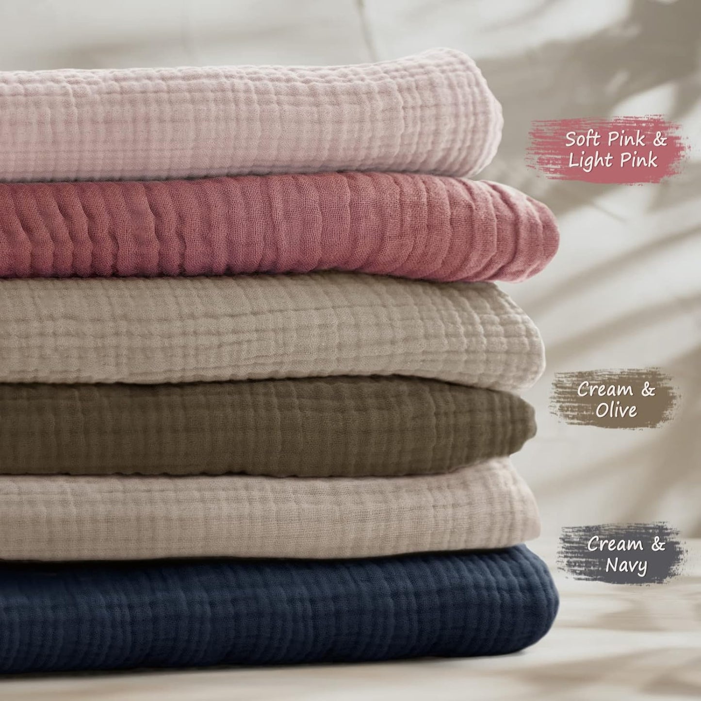 lulumoon Baby Muslin Crib Sheets - Toddler Cotton Fitted Crib Sheets Neutral for Boys and Girls 2Pack