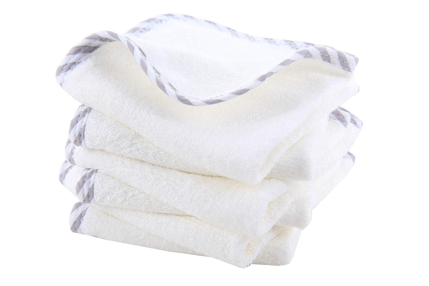 HIPHOP PANDA Baby Washcloths, Rayon Made from Bamboo - 2 Layer Ultra Soft Absorbent Newborn Bath Face Towel - Reusable Baby Wipes for Delicate Skin - Gray Stripe, 6 Pack