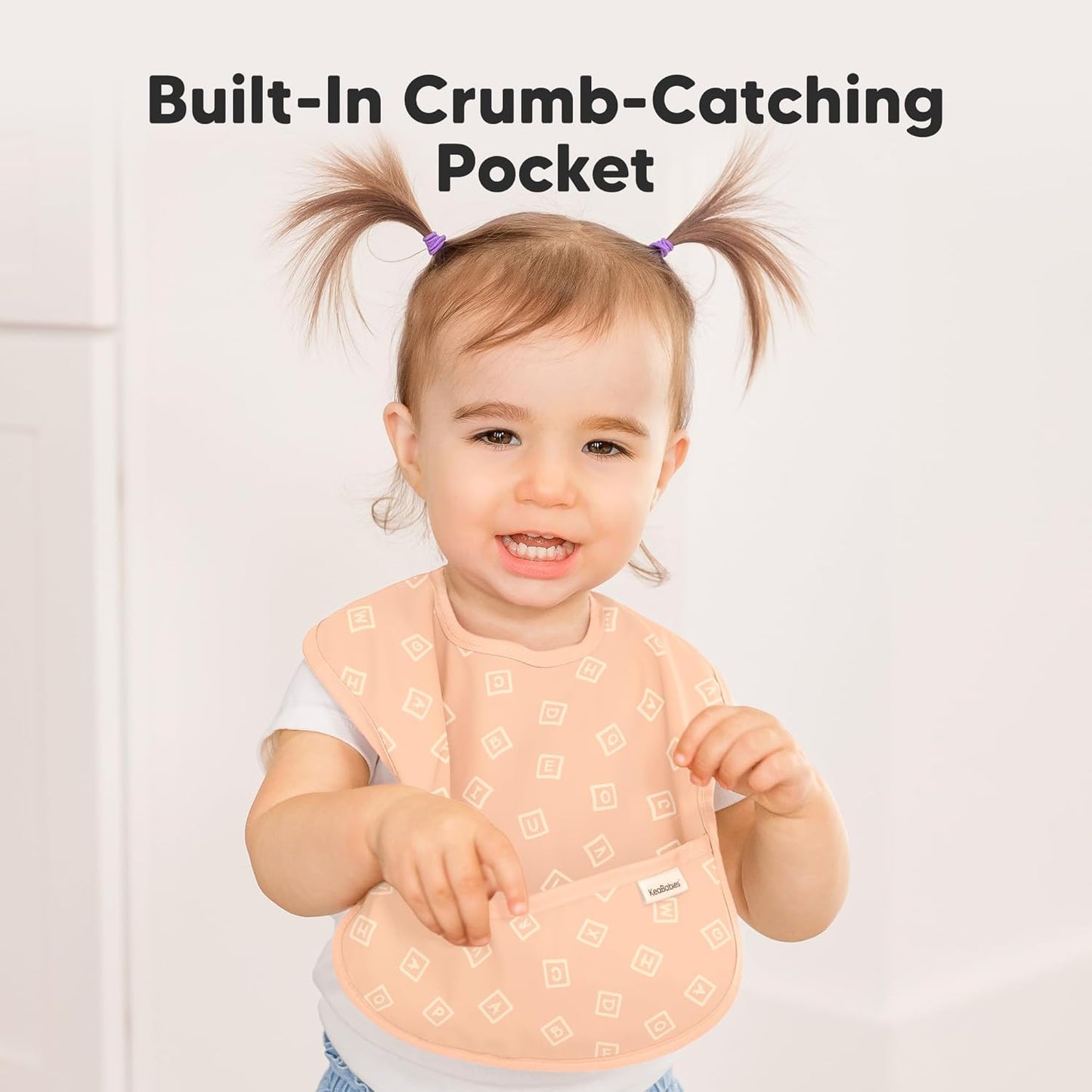 3-Pack Waterproof Baby Bibs for Eating - Lightweight Toddler Feeding Bibs with Large Food Catcher, Mess Proof, Food-Grade Baby Eating Essentials, Easy to Put On & Clean (Toy Land)