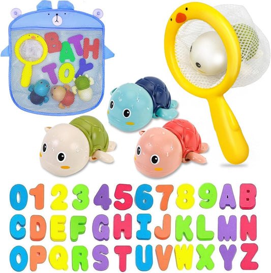 Bath Toys Kids Age 1-3 - Foam Bath Letters And Numbers Abc Alphabet Learning Toys Bathtub Toys Toddlers 2-4 Water Pool Shower Tub Toy Babies Infant 6-9-12-18-24 Months Gifts For 1-6 Year Old Boy Girl