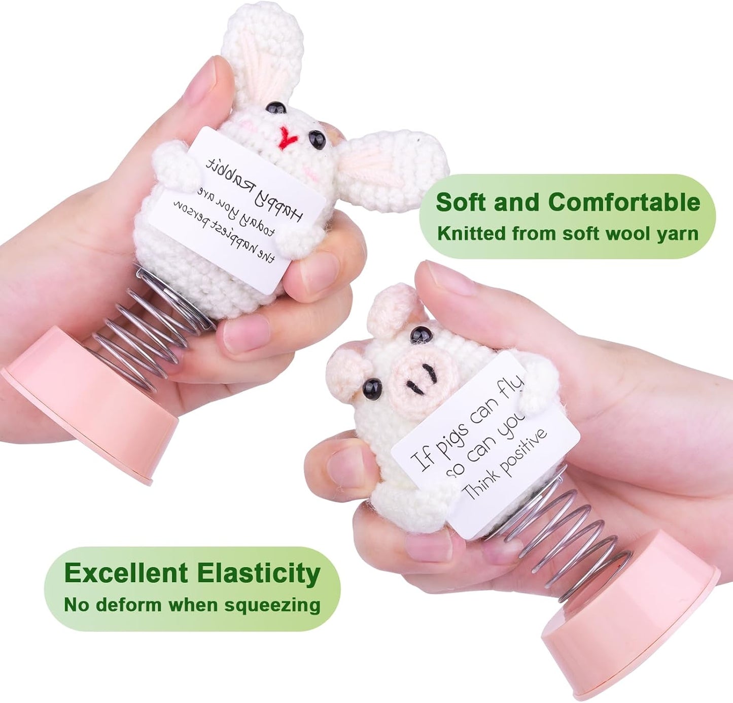 Handmade Emotional Support Crochet Avocado, Funny Shaking Avocado Knitting Doll Car Dashboard Decoration Gift with Base for Car Home Office Desk Decoration(Mr. Potato)