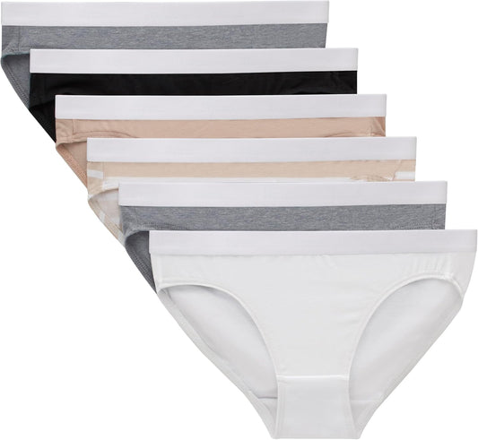 Hanes Girls' Originals Bikini Underwear, Bikini Panties, Solids & Prints, 6-Pack