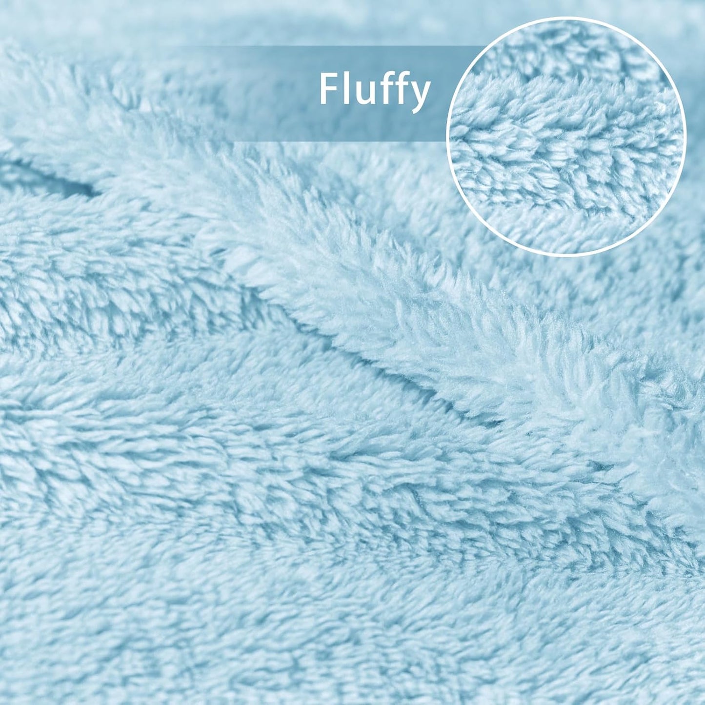 Exclusivo Mezcla King Size Flannel Fleece Blanket, Super Soft Velvet Plush Bed Blanket, Fuzzy Cozy and Warm for All Seasons, 90x104 Inches, Light Blue