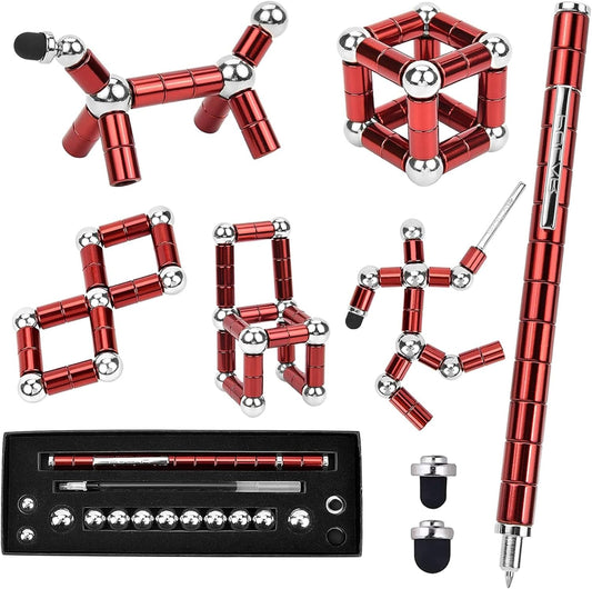 Fidget Pen,Magnetic Pen， Decompression Magnetic Fidget Toy Pen, Magnet Pen Fidget Toy Relieve Pressure Novel Toy Gifts for Kids or Friends! (Red)