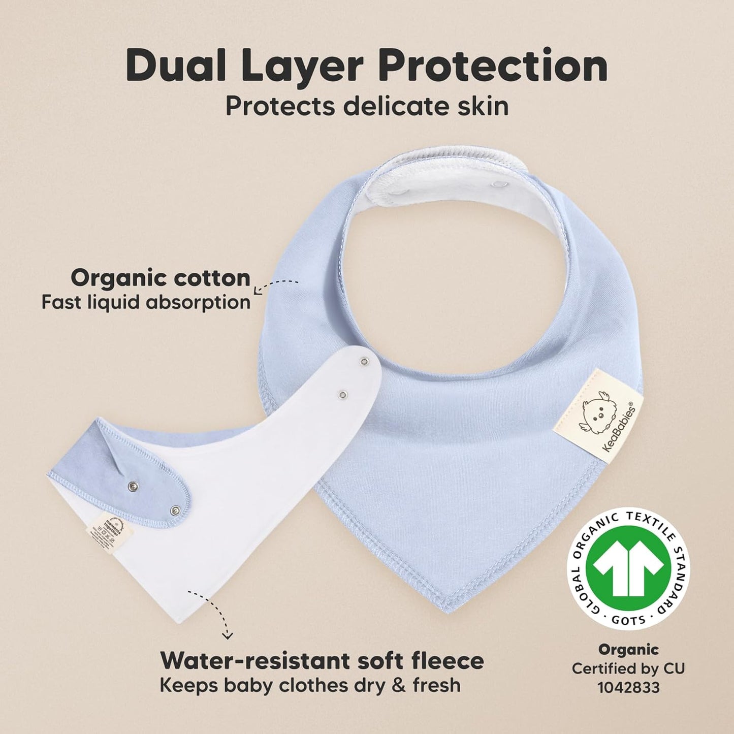 8-Pack Organic Baby Bandana Bibs for Girls - Super Absorbent Triangle Baby Bibs for Drooling and Teething Infant, 100% Cotton Extra Soft for Newborn, Infant 0-36 Months (Spring)