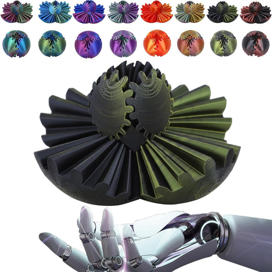 Gear Ball, Gear Sphere, 3D Printed Gear Ball Spin Ball Cube Fidget Toys GearSphere Ball, Stress Ball, Gear Sphere Desk Toy, Fidget Ball, Gear Toy for Stress and Anxiety Relaxing (Laser Color G)