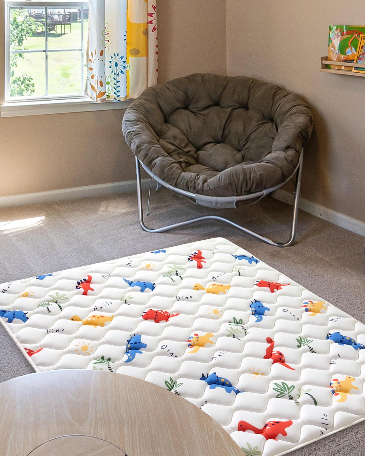 Odorless Premium Foam Baby Play Mat 50" x 50", Soft Microfiber Fabric Crawling Mat for Floor- Comfortable and Hypoallergenic, Non-Slip Cushioned Floor Playpen mat for Infants,Babies,Toddlers