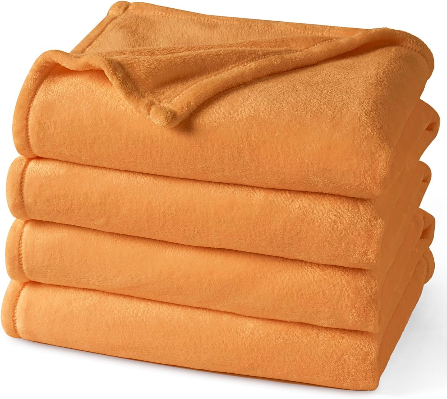 PHF Ultra Soft Fleece Blanket King Size, No Shed No Pilling Luxury Plush Cozy 300GSM Lightweight Blanket for Bed, Couch, Chair, Sofa Suitable for All Season, 108" x 90", Pumpkin Orange