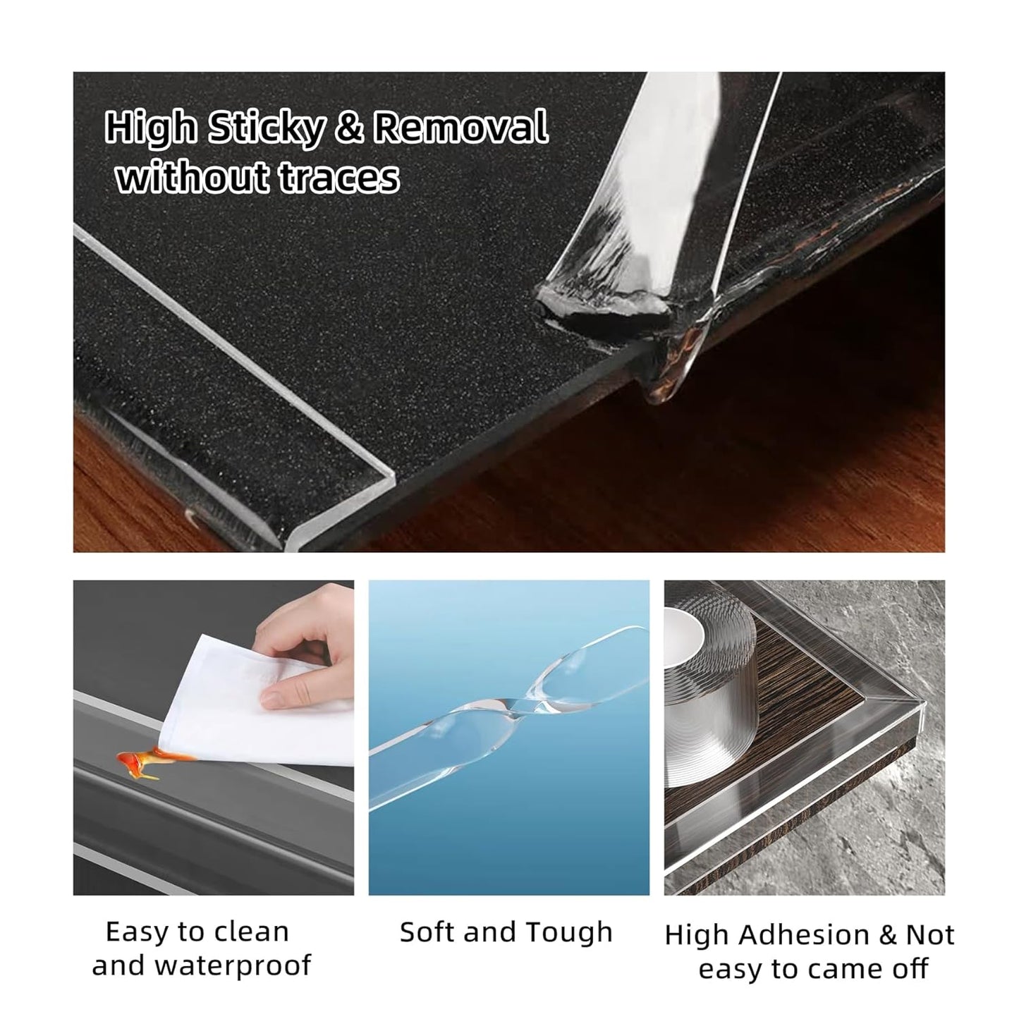 0.8 in x 9.84 FT,Clear Edge Protector Strip Sharp Edge Wrap Cover Tape, Self Adhesive Protective Bumper Guards for Cabinet Door Desk Glass Table Bed Furniture, Kitchen Countertop, Waterproof