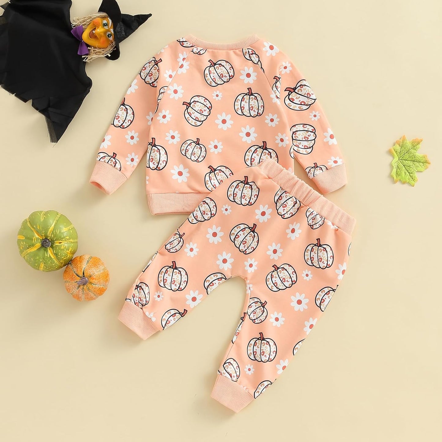 0-4T Toddler Boy Girl Halloween Outfit Fall Clothes Ghost Long Sleeve Sweatshirt Top Pants Baby Halloween Clothes