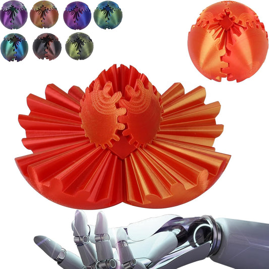 Gear Ball, Gear Sphere, 3D Printed Gear Ball Spin Ball Cube Fidget Toys GearSphere Ball, Stress Ball, Gear Sphere Desk Toy, Fidget Ball, Gear Toy for Stress and Anxiety Relaxing (Laser Color E)