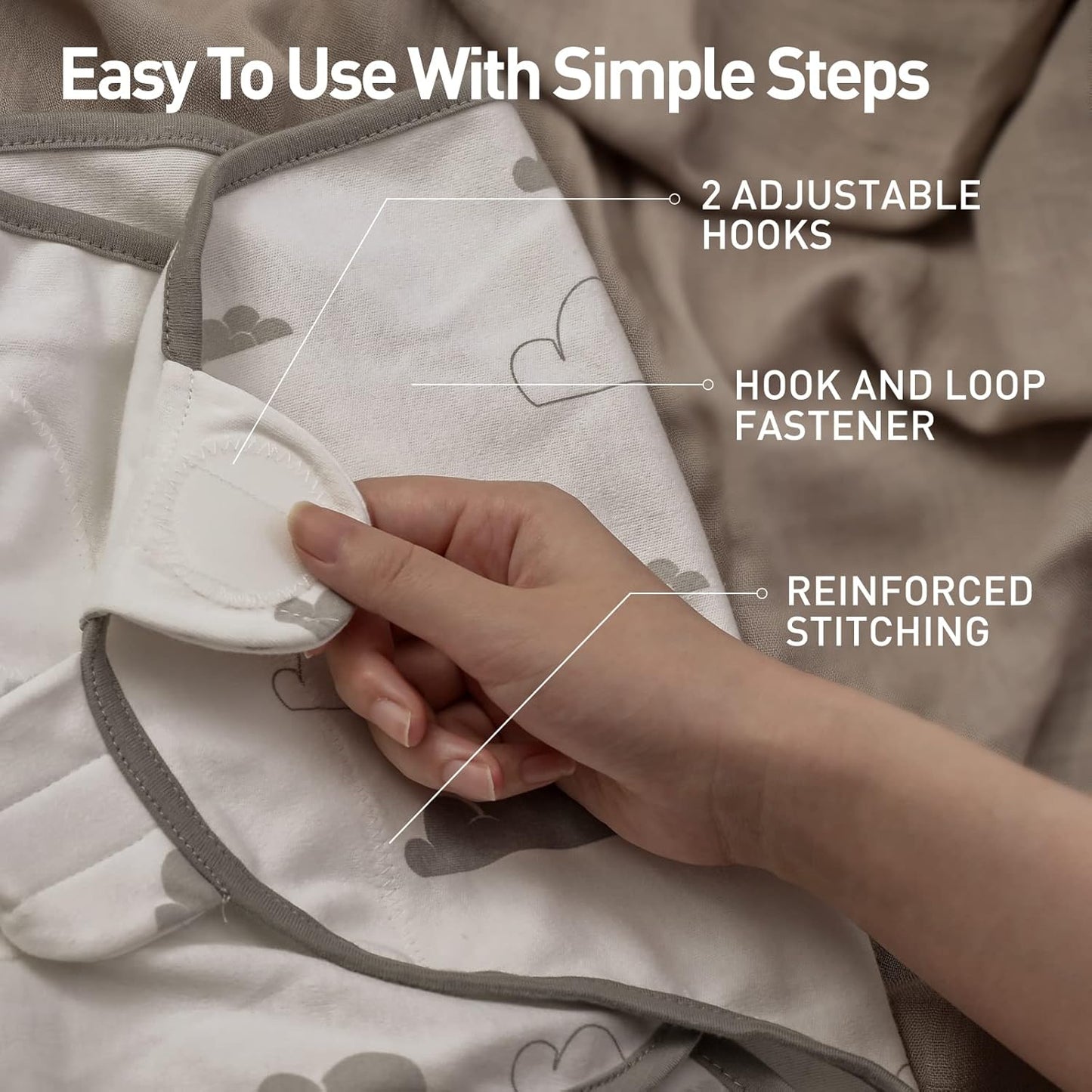 Organic Baby Swaddle Sleep Sacks, 2-Pack Swaddles for Newborns Baby Essentials, Infant 0-3 Months, 100% Cotton Soft & Snug Adjustable Wrap Nursery Swaddling Blankets Improves Sleep