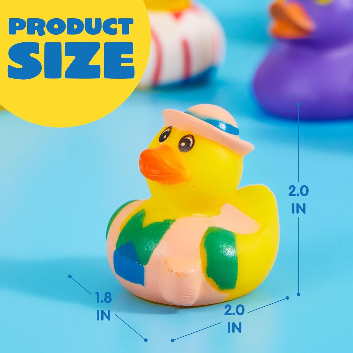 JOYIN 120 Pcs Rubber Ducks, Random Assortment Ducks Bulk with Mesh Carry Bag, Mini Rubber Duckies for Baby Bath Toys, Kids Toddler Summer Pool Toys Birthday Gifts Party Favors